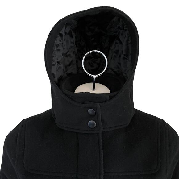 NEW L.L. BEAN 100% Lambswool Oversized Quilted Black Barn Chore Coat SZ SP - Picture 4 of 11